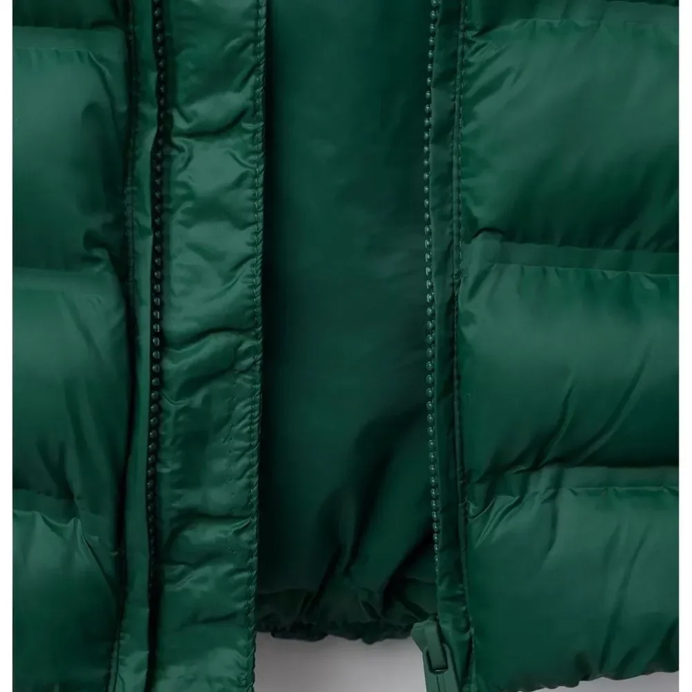 Zara Green Puffer Vest with Hood NWT Size 13-14 years old